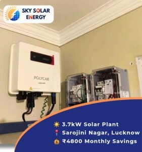 3.7 kw solar installed jn Sarojini Nagar Lucknow