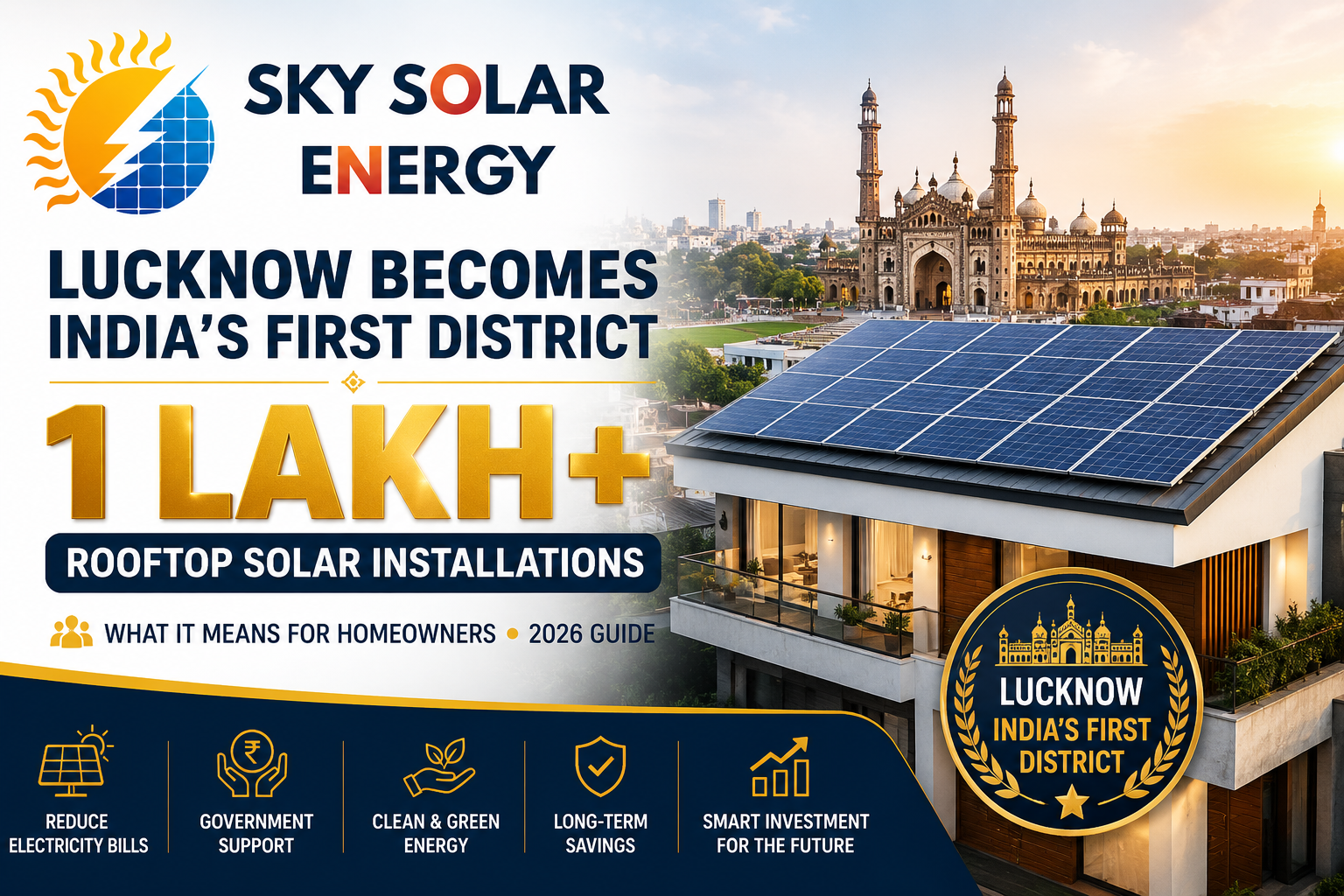 Lucknow Becomes India's First District with 1 Lakh+ Rooftop Solar Installations